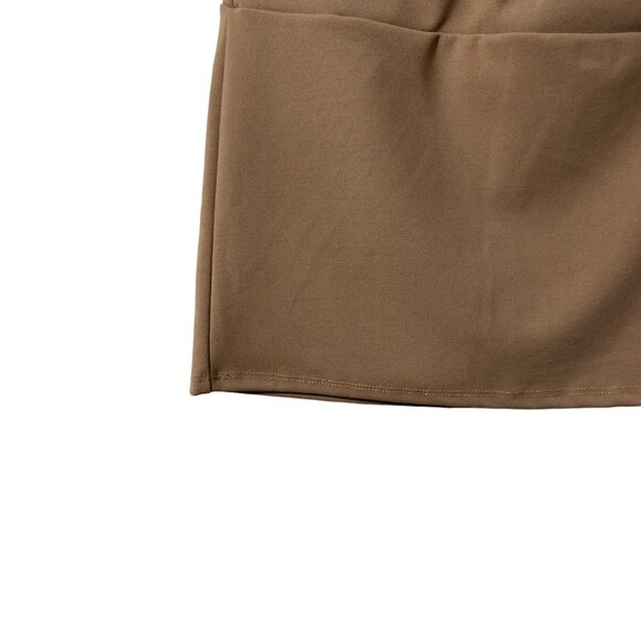 NO Comment NY. LA Women Skirt Size Small Tan Cream Mini‎ Elastic Waist Pull-On - Picture 5 of 6